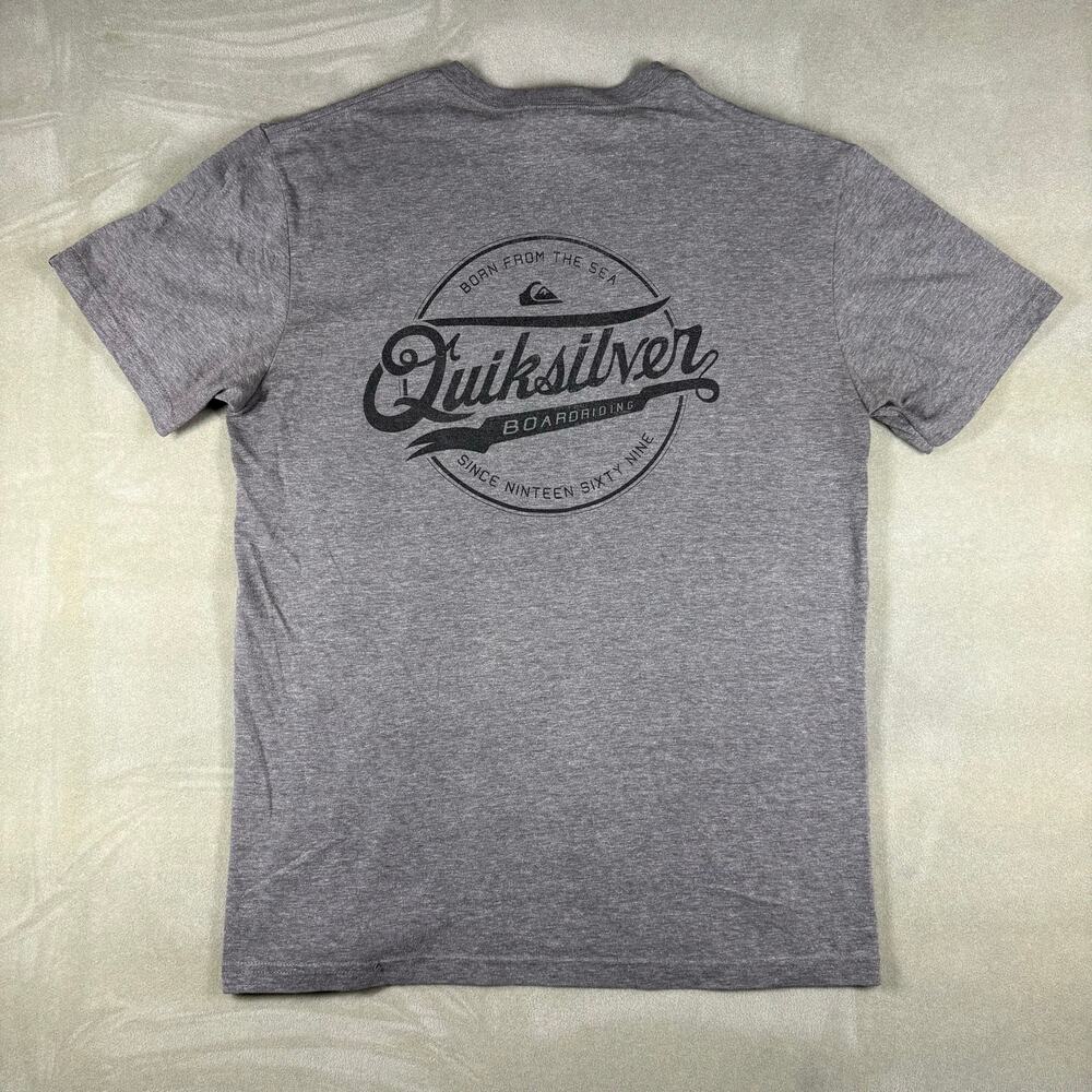 Quiksilver Graphic‎ T Shirt Gray Surf Skate Logo Short Sleeve Mens Large L